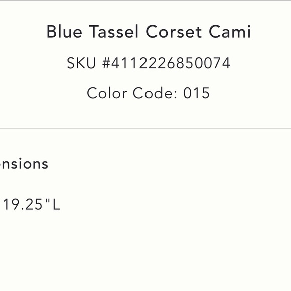 Blue Tassel Corset Cami - Picture 6 of 6